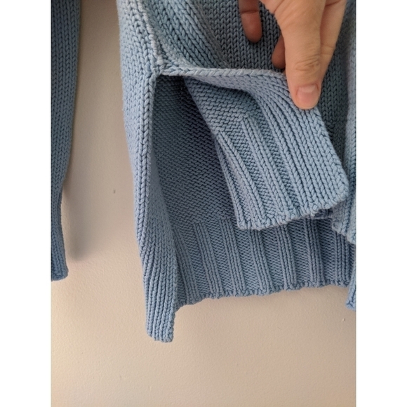 Magaschoni Cableknit Blue Crew Neck Sweater - Picture 8 of 9